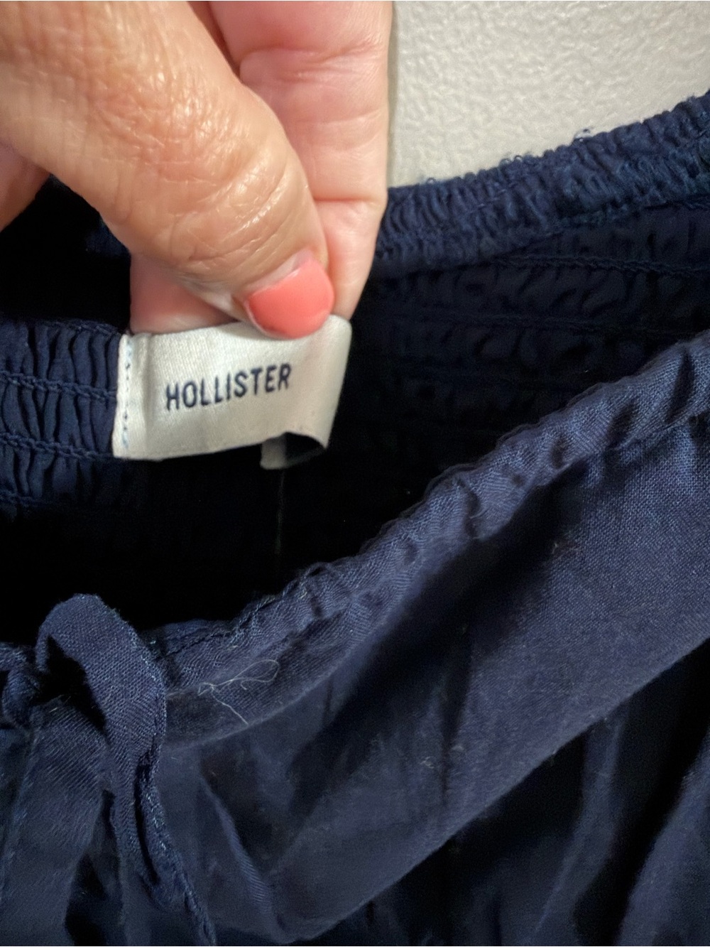 Hollister Sofia Drop Waist Navy Square-Neck Puff Sleeve Mini Skort Dress. Size M - Picture 5 of 11